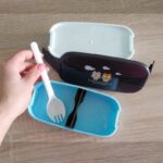 Продукт: Кутия за храна с прегради Бухалче Син
